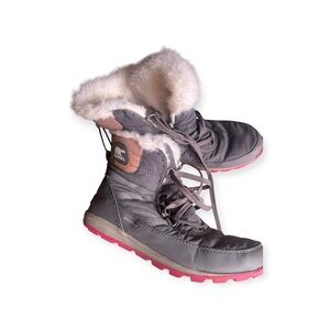 Sorel Whitney II Pink Grey Snow  Water Proof Outdoor Hiking Rain Boots Size 10